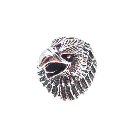 925 Sterling Silver Vintage Eagle Bird Oxidized Ring Size 11.5