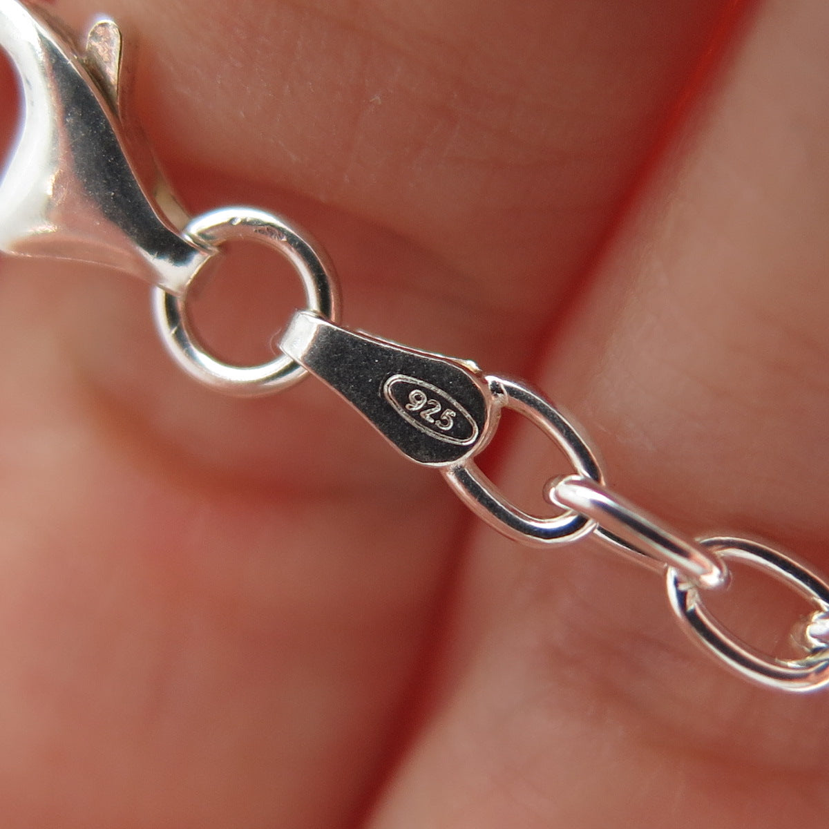 925 Sterling Silver Vintage Italy Heart Lock & Key Charms Oval Link Bracelet 7"