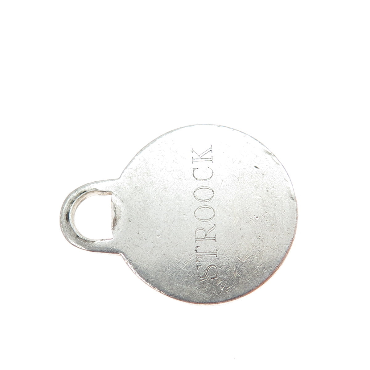 TIFFANY & CO. 925 Sterling Silver Vintage Engraved Round Tag Charm Pendant