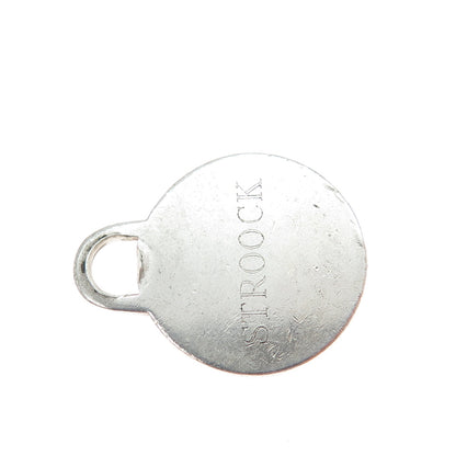 TIFFANY & CO. 925 Sterling Silver Vintage Engraved Round Tag Charm Pendant