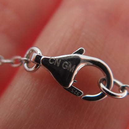 925 Sterling Silver Multi-Color C Z V-Style Cable Chain Necklace 16"