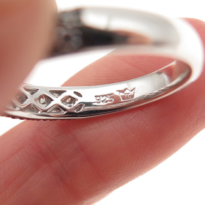 925 Sterling Silver Round-Cut C Z Half Eternity Band Ring Size 9.25