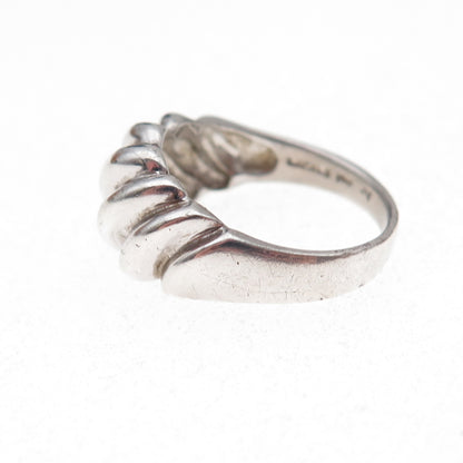 Chapal Zenray 925 Sterling Silver Vintage Modernist Oxidized Ring Size 6.75