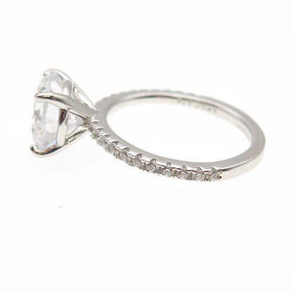 DSMK 925 Sterling Silver Round-Cut C Z Engagement Ring Size 7.25