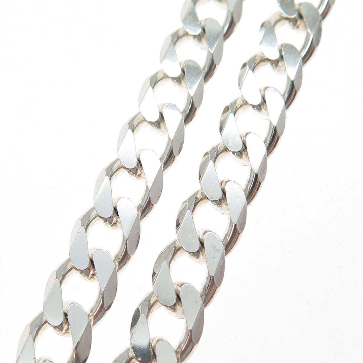 925 Sterling Silver Vintage Italy Curb Chain Necklace 18"