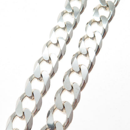 925 Sterling Silver Vintage Italy Curb Chain Necklace 18"