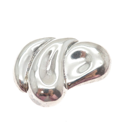 925 Sterling Silver Vintage Mexico Modernist Puffy Pin Brooch