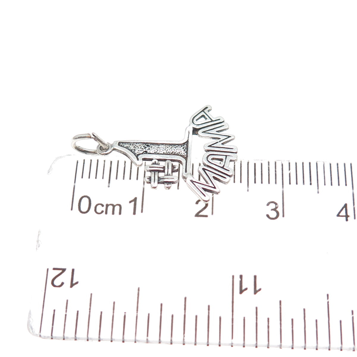 925 Sterling Silver Vintage 1980 #1 Mama Oxidized Minimalist Charm Pendant