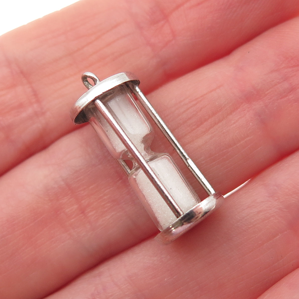Griffith & Sons 925 Sterling Silver Antique Art Deco Hourglass 3D Mini Pendant