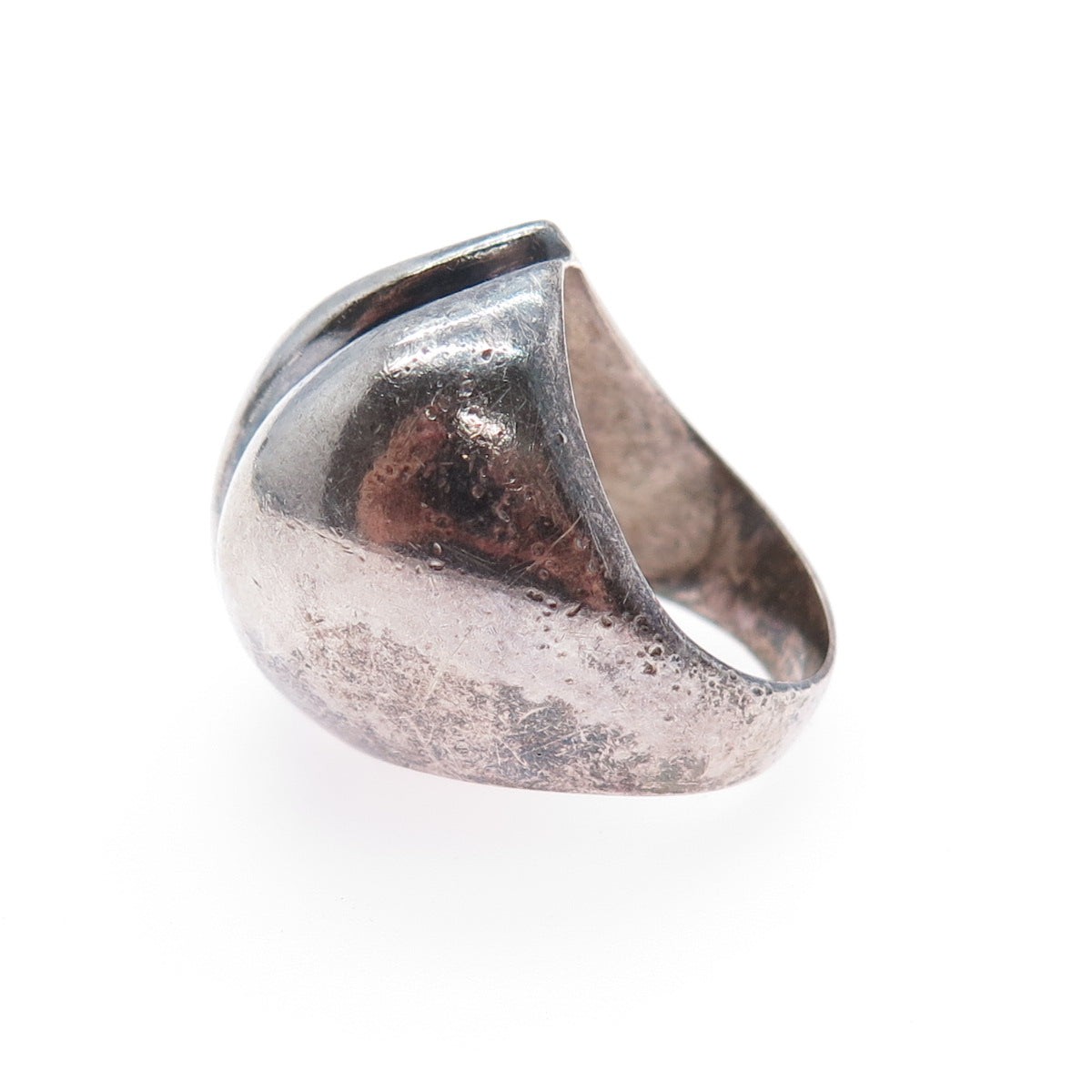 925 Sterling Silver Vintage Modernist Coffee Bean Oxidized Ring Size 6.25