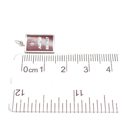 925 Sterling Silver Red Enamel I Matter Equally Minimalist Charm Pendant