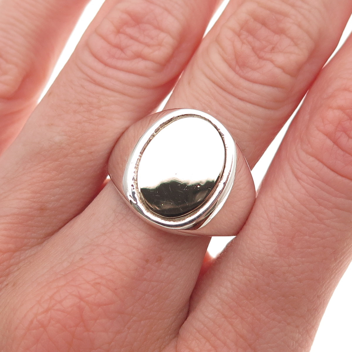 B.A. Ballou 925 Sterling Silver 14K Rose Gold Vintage Signet Ring Size 10