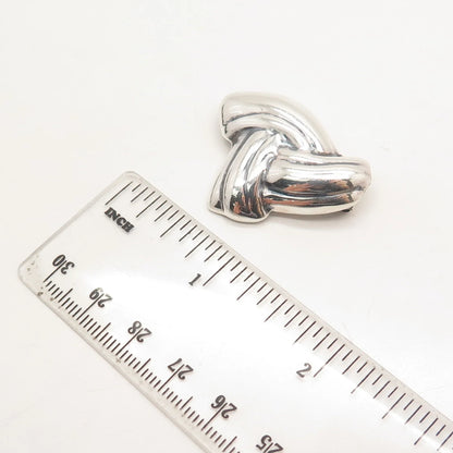 925 Sterling Silver Vintage Mexico Ribbed Knot Pin Brooch