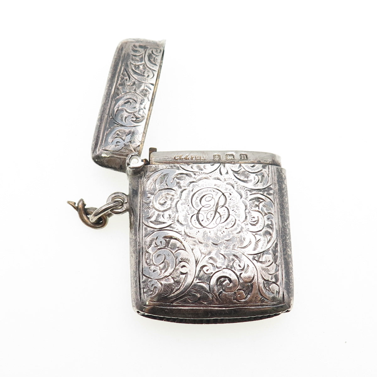 Constantine & Floyd 925 Sterling Antique 1912 Birmingham Match Safe / Vesta Case