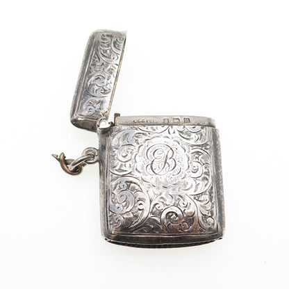 Constantine & Floyd 925 Sterling Antique 1912 Birmingham Match Safe / Vesta Case