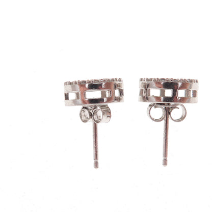 925 Sterling Silver Round-Cut C Z Stud Earrings