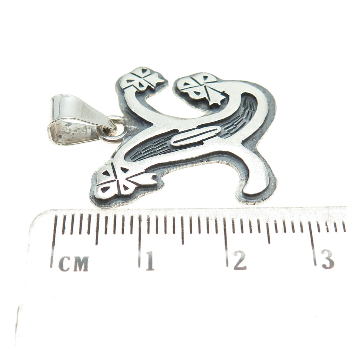 XENA WPTM 925 Sterling Silver Vintage Modernist Letter "X" Oxidized Pendant