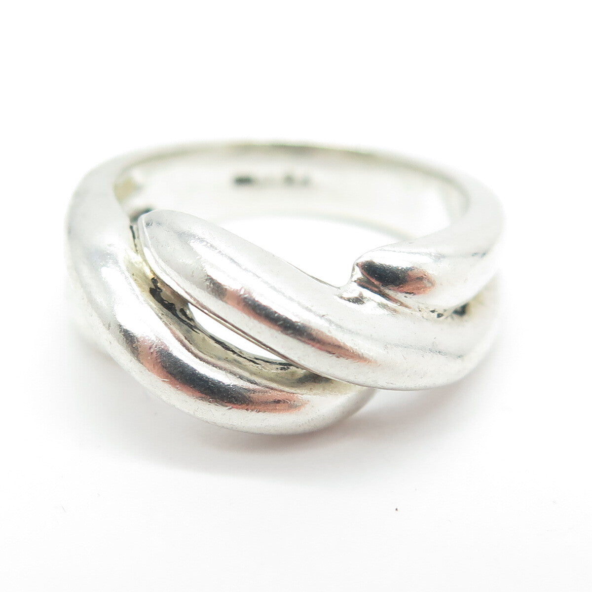 925 Sterling Silver Vintage Ribbed Ring Size 6.25