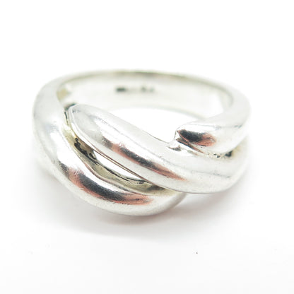 925 Sterling Silver Vintage Ribbed Ring Size 6.25