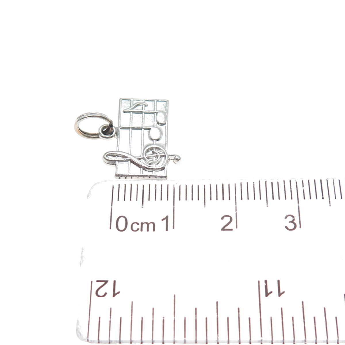 WELLS Sterling Silver Vintage Treble Clef Music Notes Minimalist Charm Pendant