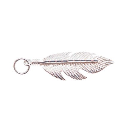 925 Sterling Silver Vintage Feather Southwestern Charm Pendant