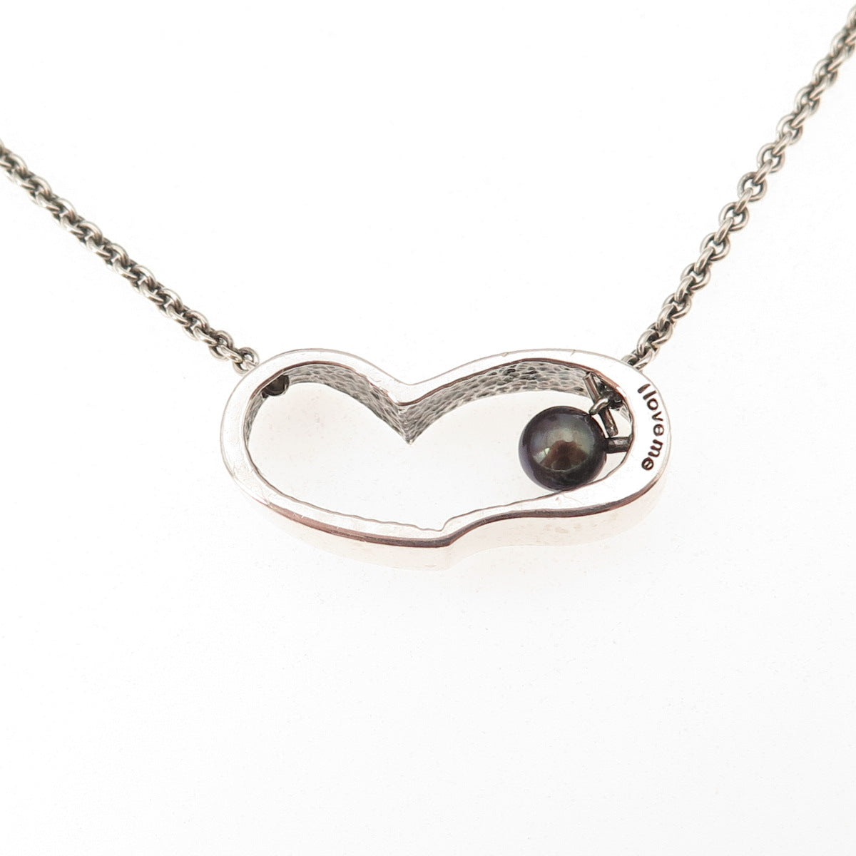 Be Well with Arielle 925 Sterling Silver Vintage Real Pearl Heart Necklace 18"