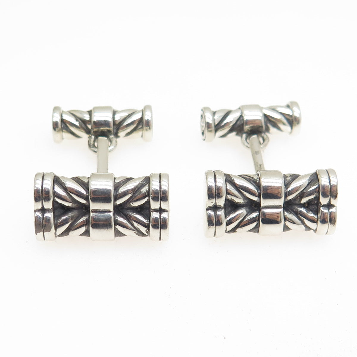 DAVID YURMAN 925 Sterling Silver Cable Bar Cufflinks