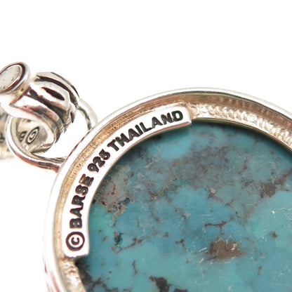 Barse 925 Sterling Silver Vintage Real Cabochon Kingman Turquoise Pendant