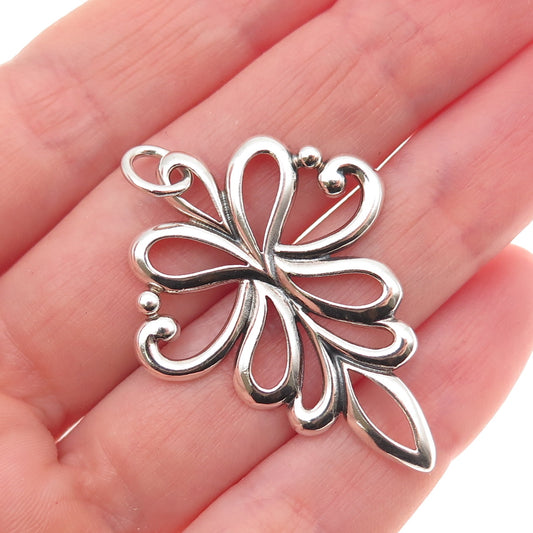 Boma 925 Sterling Silver Vintage Floral Charm Pendant