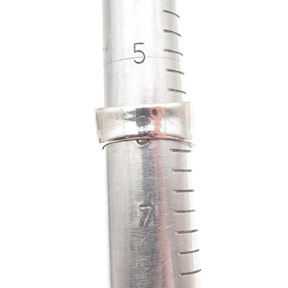 925 Sterling Silver Vintage Modernist 3-Row Oxidized Ring Size 6