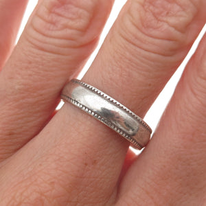 Shube 925 Sterling Silver Vintage Oxidized Band Ring Size 9.75