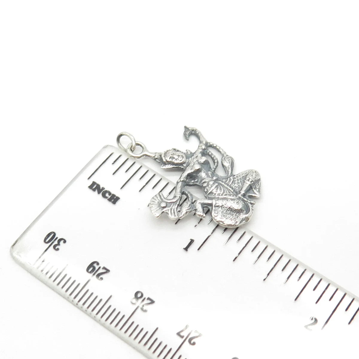 925 Sterling Silver Vintage Niello Hindu Goddess Pendant