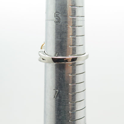 925 Sterling Silver Real Oval-Cut Citrine Ring Size 6.25