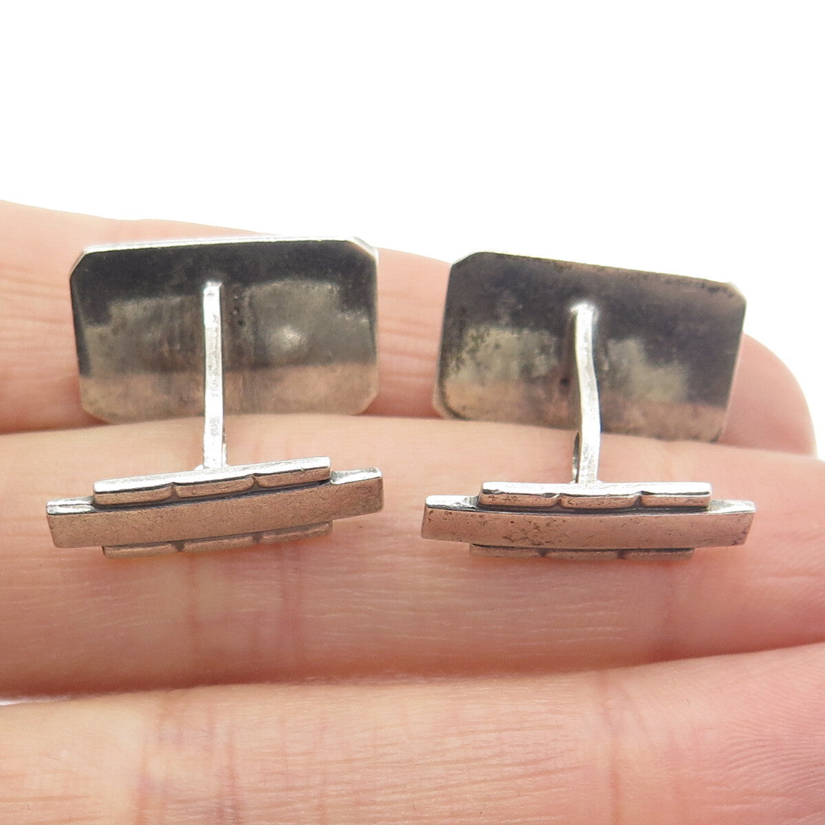 MAKON RAS SCOTT SKOTNER 830S Silver Vintage Denmark Modernist Flower Cufflinks