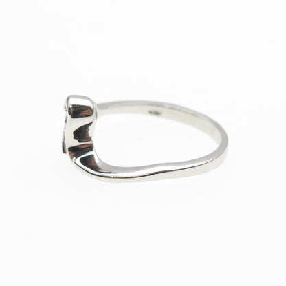 925 Sterling Silver Round-Cut Lavender C Z Heart Ring Size 6.75