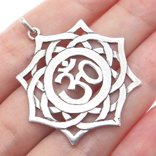925 Sterling Silver Vintage Om Mantra Pendant