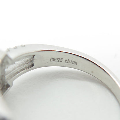 925 Sterling Silver Pave C Z Ring Size 5.5