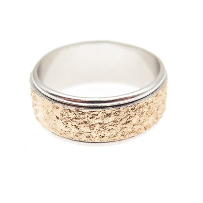 Joseph Esposito Sterling 10K Gold Filled Vintage Rotating Band Ring Size 6.25