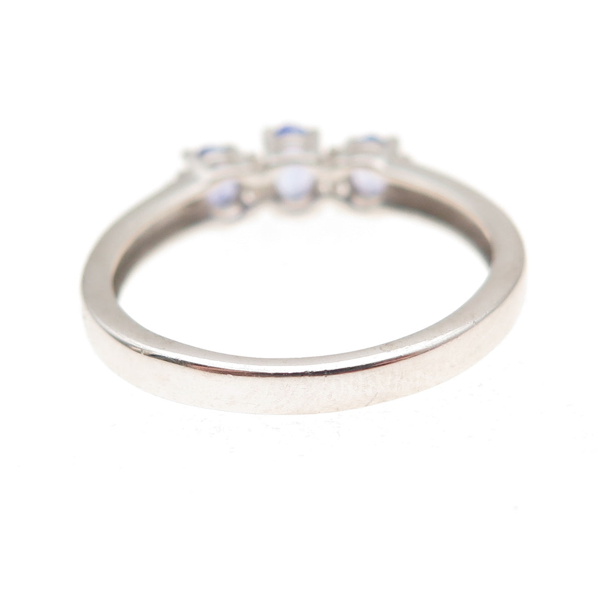 Chuck Clemency 925 Sterling Silver Real Tanzanite & White Topaz Ring Size 8.25
