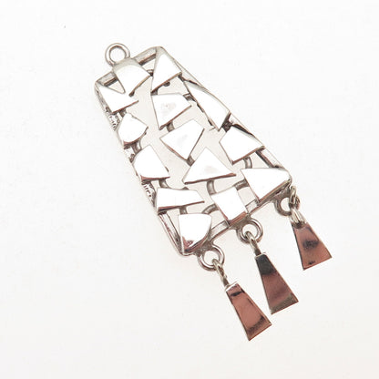 925 Sterling Silver Vintage Israel Modernist Geometric Charm Pendant