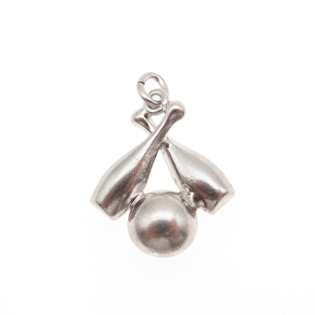 925 Sterling Silver Vintage Bowling Ball & Pins Mini Charm Pendant