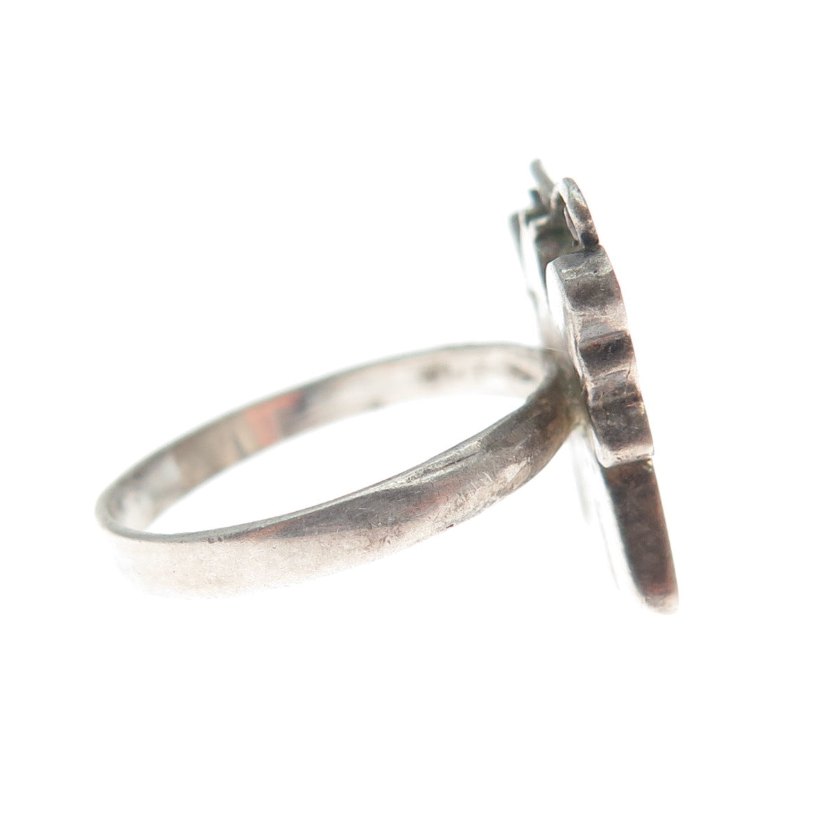 Old Pawn 925 Sterling Silver Vintage Turquoise Inlay Butterfly Ring Size 5.5