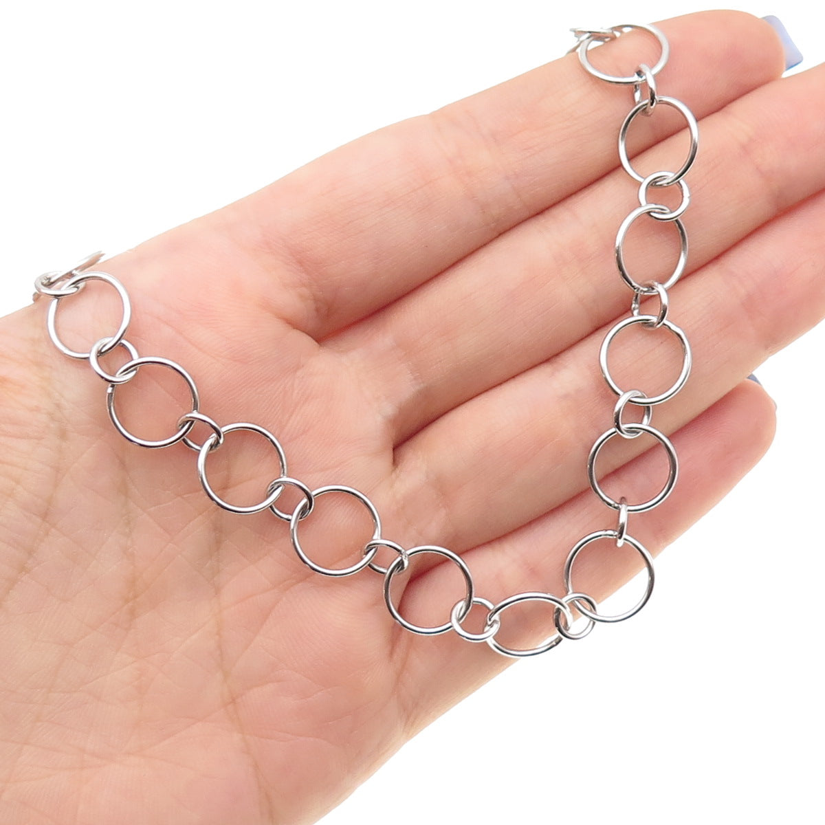 925 Sterling Silver Multi-Rolo Chain Necklace 18"