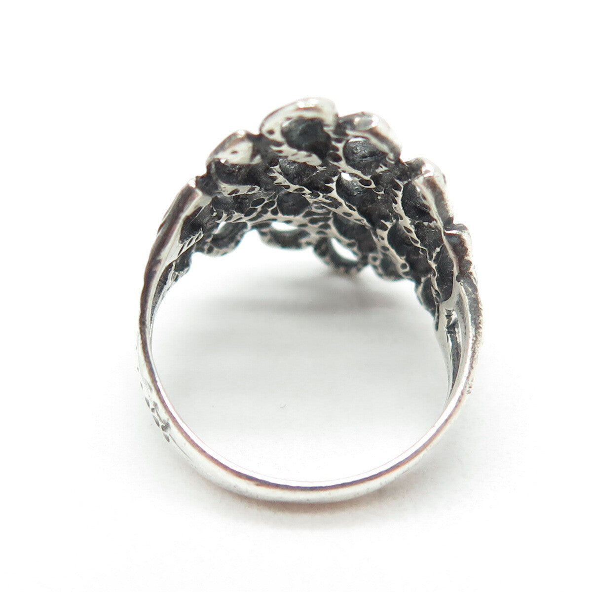 925 Sterling Silver Vintage Southwestern Twisted Link Oxidized Ring Size 6