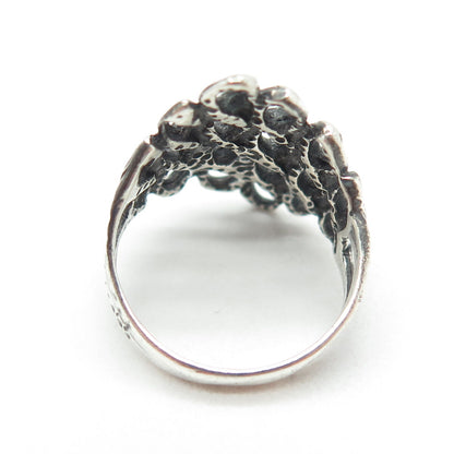 925 Sterling Silver Vintage Southwestern Twisted Link Oxidized Ring Size 6