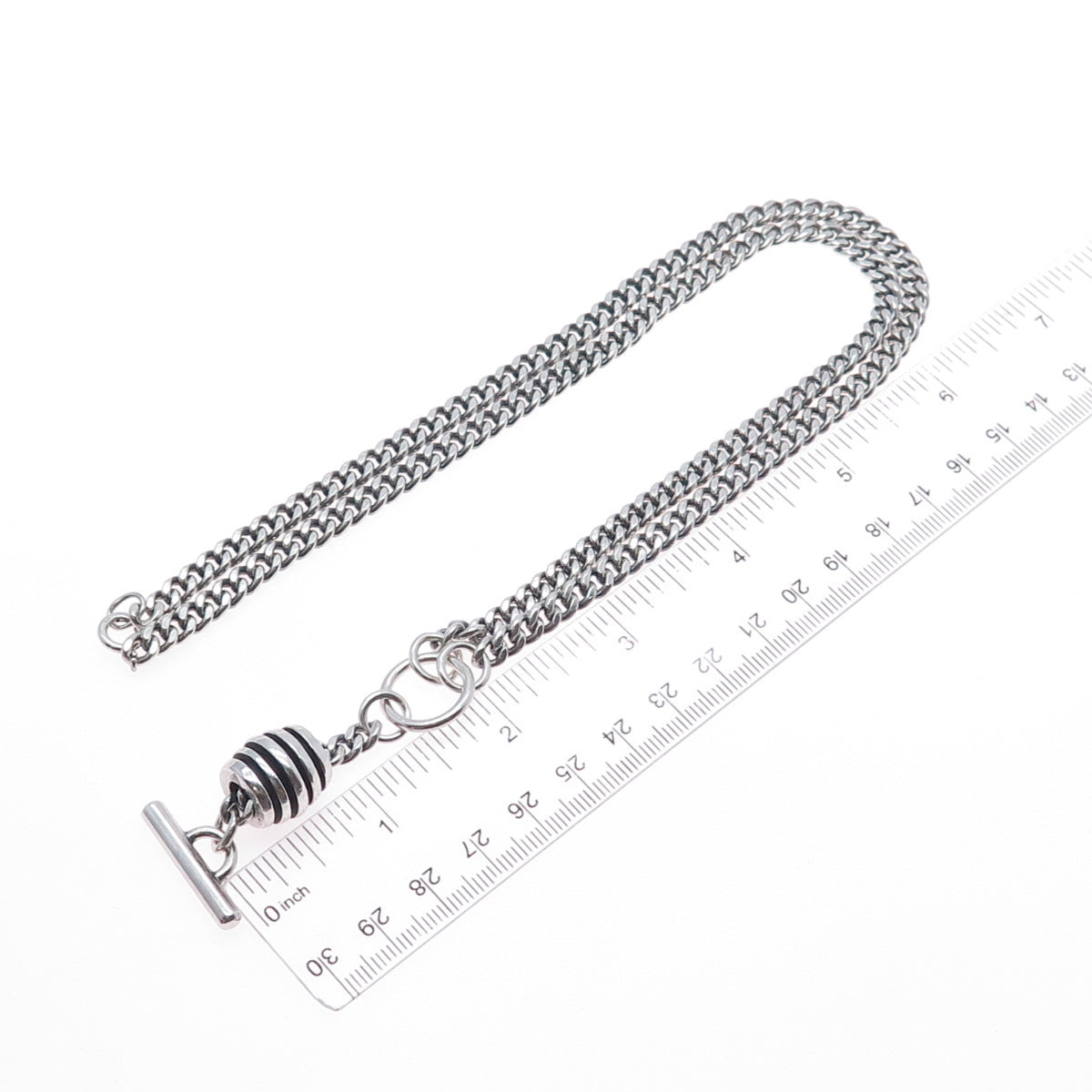 925 Sterling Silver Vintage Cuban Pocket Watch Chain 24"