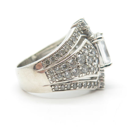 925 Sterling Silver Pave C Z Ring Size 6.25