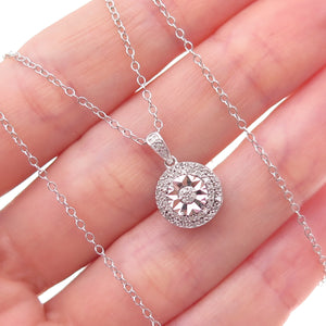 SK9 Allure Gems 925 Sterling Silver Real Diamond Cable Chain Necklace 18"