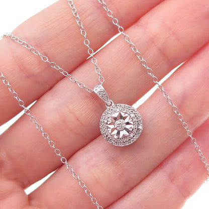 SK9 Allure Gems 925 Sterling Silver Real Diamond Cable Chain Necklace 18"
