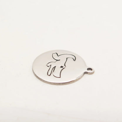 925 Sterling Silver USA Two In Town Crocodile Charm Pendant